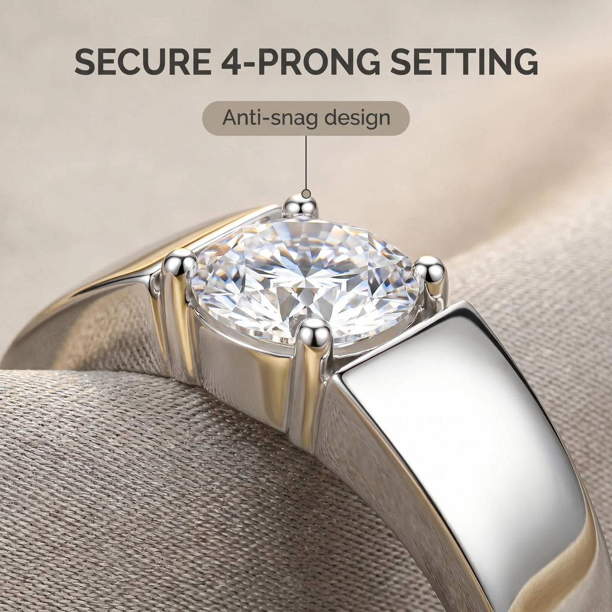 Moissanite Couple Ring For Women Man 925 Silver Stone Match Dia Wedding Band Bride S Sterling Silver White Gold 2.00ct