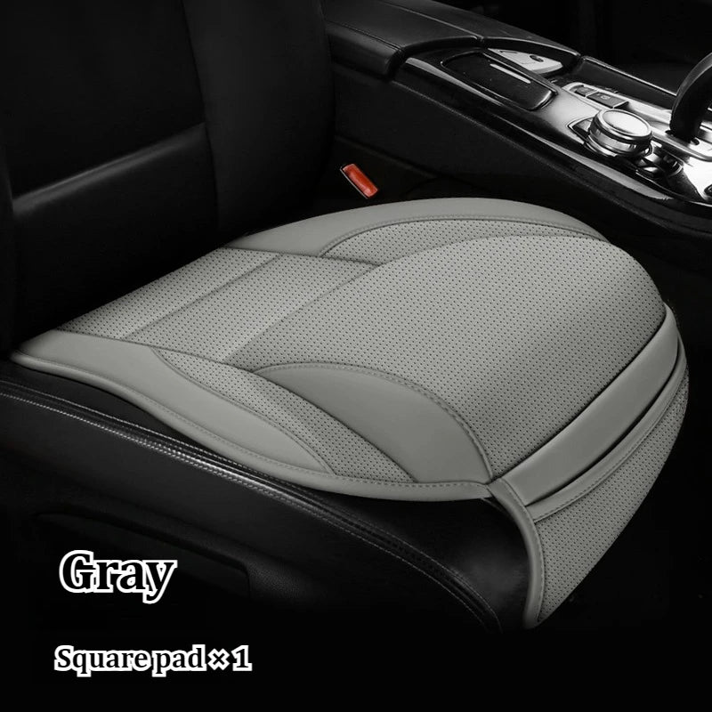 Ergonomic PU Leather Car Seat Cushion with Lumbar & leg Support Ventilated Design Storage Pockets Universal Fit for Most Cars