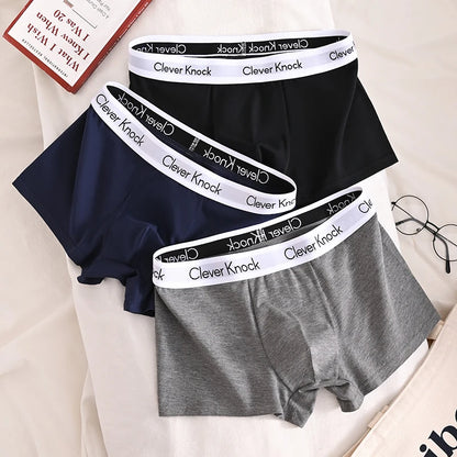 3Pcs Men's Boxer Shorts Cotton Underwear Solid Underpants Sexy Panties Male Breathbale Lingerie Plus Size L-6XL Wholesale Lots