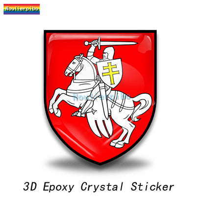 3D Dome Sticker Belarus Flag National Emblem Shield Car Motorcycle Helmet Laptop Vinyl Waterproof Stereo epoxy resin Sticker