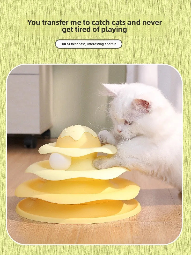 Popular Turntable Toys Cat Toys Little Bee Tumbler Cat Teasing Artifact Turntable
