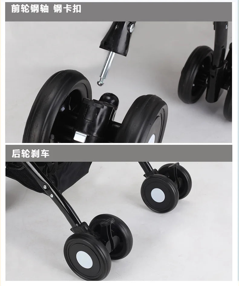 Detachable Cabin Pet Stroller Lightweight Foldable Cat Dog Trolley Outdoor Travel Hand Push Cart for Small & Medium Sized Pets