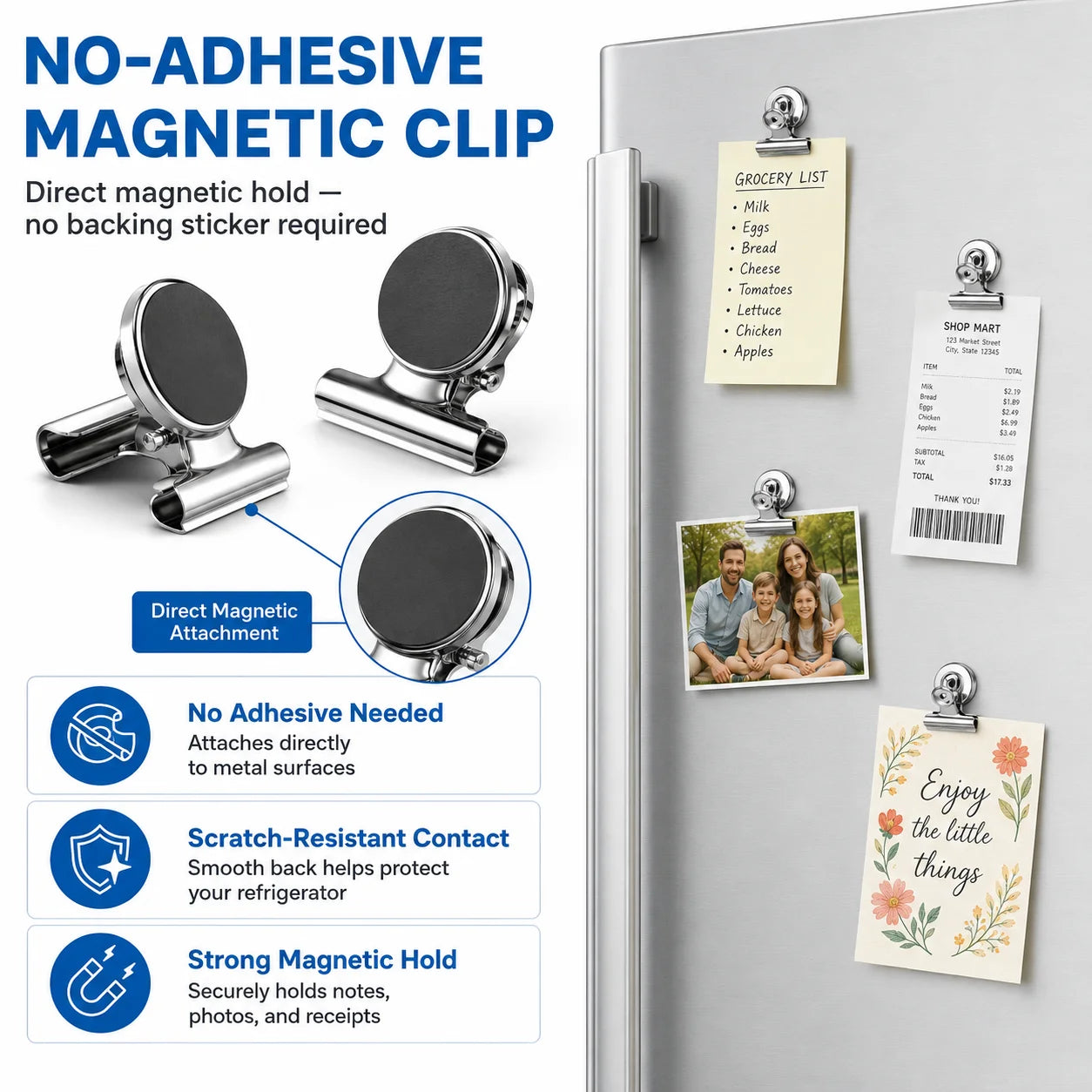 Strong Magnets Magnetic Clips Bulldog Clips Heavy Duty Magnetic Clips Perfect for Whiteboard Magnets Photo Displays Home