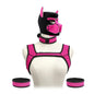 Pet Play Restraint Lingerie Set with Unisex Upper Body Harness Dog Hood Choker for Couple BDSM Fantasy Game Sex Toys