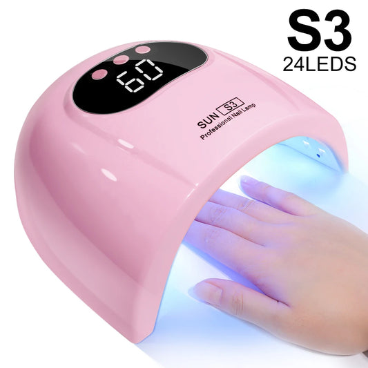 24/6 LED UV lempa nagų geliniam lakui džiovinti su LED ekranu ir judesio jutikliu, profesionalus manikiūro lempos džiovintuvas, skirtas naudoti namuose