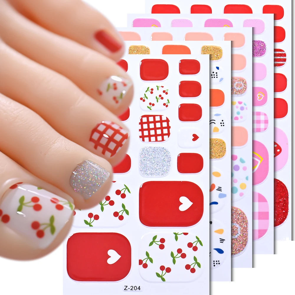 5Sheets Yellow Daisy Toenail Sticker 110Tips Full Cover Baking Free Toe Nail Wraps Elegant Flower Self-Adhesive Toe Polish Strip