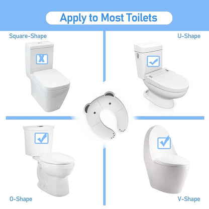 Children's Portable Folding Travel Toilet Seat With Non-Slip Silicone Pad Potty Training Seat for Toddlers, Boys and Girls