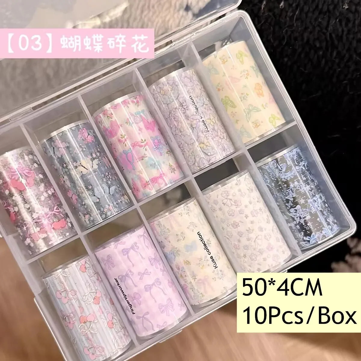 10Rolls Lacce Flower  Nail Foils Transfer Paper  Nail Art Stickers  Manicure Set Decal  Nails Decoration