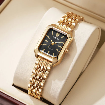 Luxury Women Watches Fashion Rectangle Ladies Steel Band Quartz Watch Reloj Mujer Relogio Feminino Girls Clock Gift