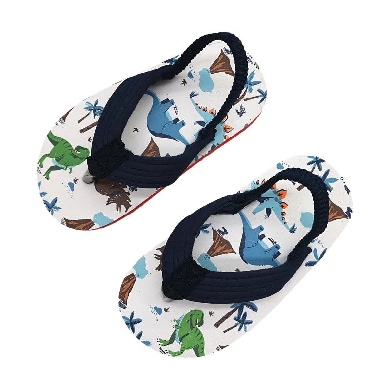 Children Flip Flops Shoes Cartoon Summer EVA Soft Sole Indoor Bathing Anti Fall Girls and Boys Sandals Beach and Pool Slippers