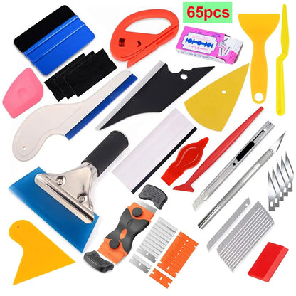18/45/65pcs Window Tint Kit for Cars Vehicle Glass Protective Film Wrapping Set Vinyl Wrap Tools Window Tint Tools Car Film Kit