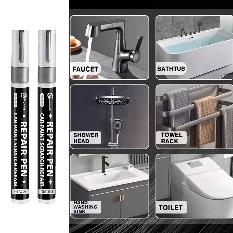 Metal Scratch Repair Paint Pen for Car Wheel Rim Faucet Sink Stainless Steel Touch Up Restoration