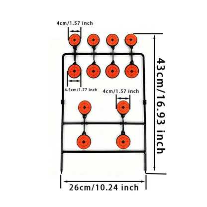 Carbon Steel Detachable 12-target Shooting Practice Rotating Target For Precision Shooting Practice