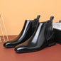 Men's Classic Retro Chelsea Boots Men Fashion British Style Short Ankle Boot Mens Casual High-Top Leather Shoes Flats