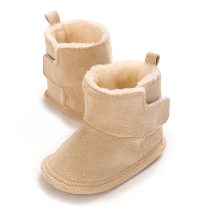 New Baby Boots For Winter Warmth 0-18M Newborn Baby Velcro Soft Sole Anti Slip Front Shoes Baby Shoes Warm Snow Boots