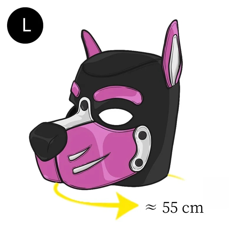 Sexy Charm Adult Rave Lingerie with Fetish Dog Hood Chest Harness Single Glove Arm Binder for Couple BDSM Body Bondage Clothing