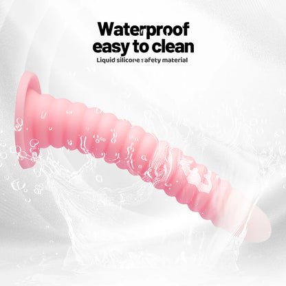 Adult Erotic Sex Toys Gradient Pink Anal Plug Dildo Massager With Threaded Design Strong Suction Cup Extra Long Anal Butt Plug