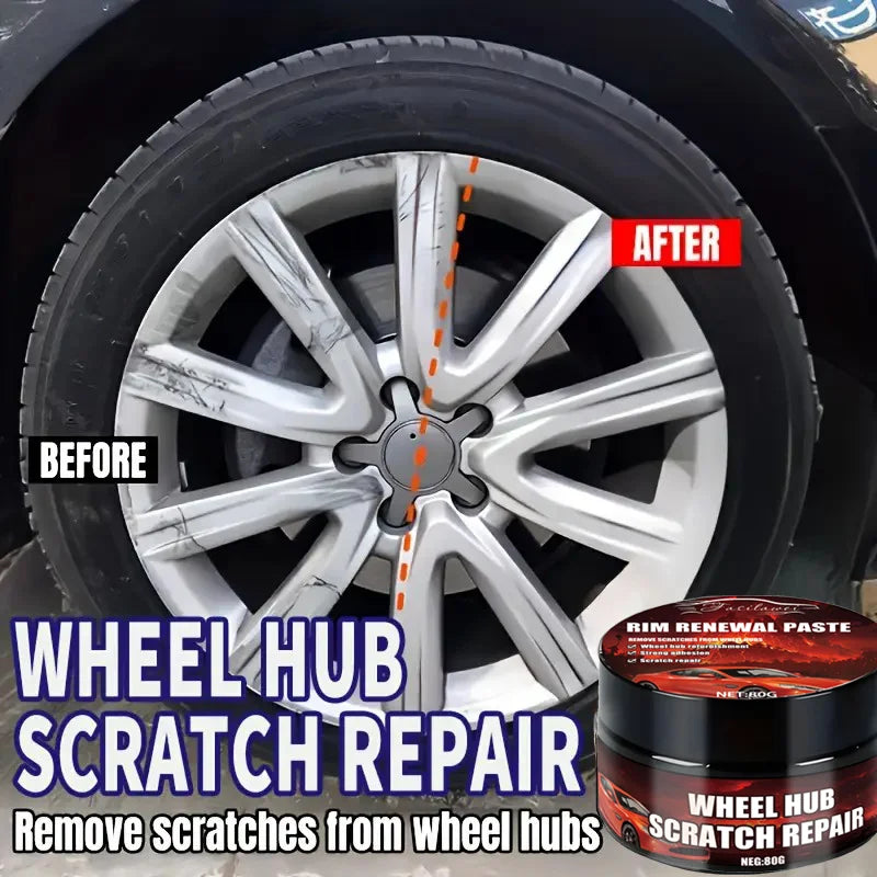 Car Wheel Rim Scratch Refurbishment Paste, Tire Rim Scratch Paint Repair Paste - Black And White Silver Aluminum Alloy Rim Profe