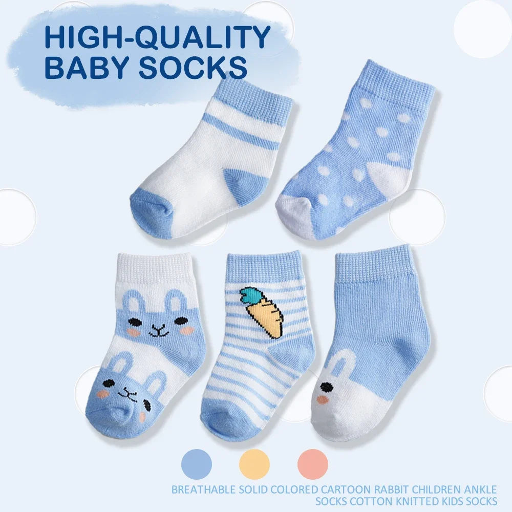 5Pairs/Lot Cotton Kids Anti-Slip Winter Socks Casual Baby Boys Girls Sock Floor Children's Socken With  Grips Kids For 0-8 Years