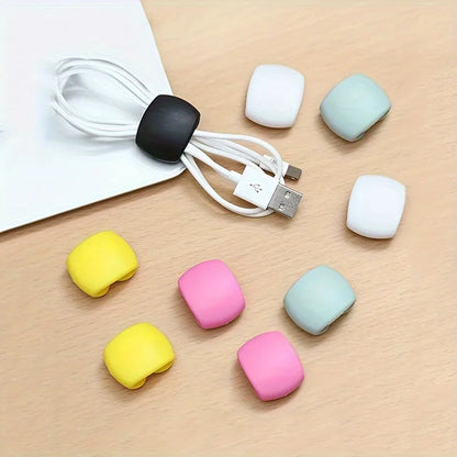 10pcs Multi-Function Cable Organizer Clips for Charging & Earphone Cords - Durable Plastic