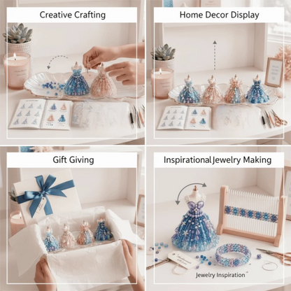 3D Design Beaded Dress Kit Cute Design Tiny Beads Bead Craft Kit Creative Craft Dress Shape Bead Weaving Kit Gift Giving