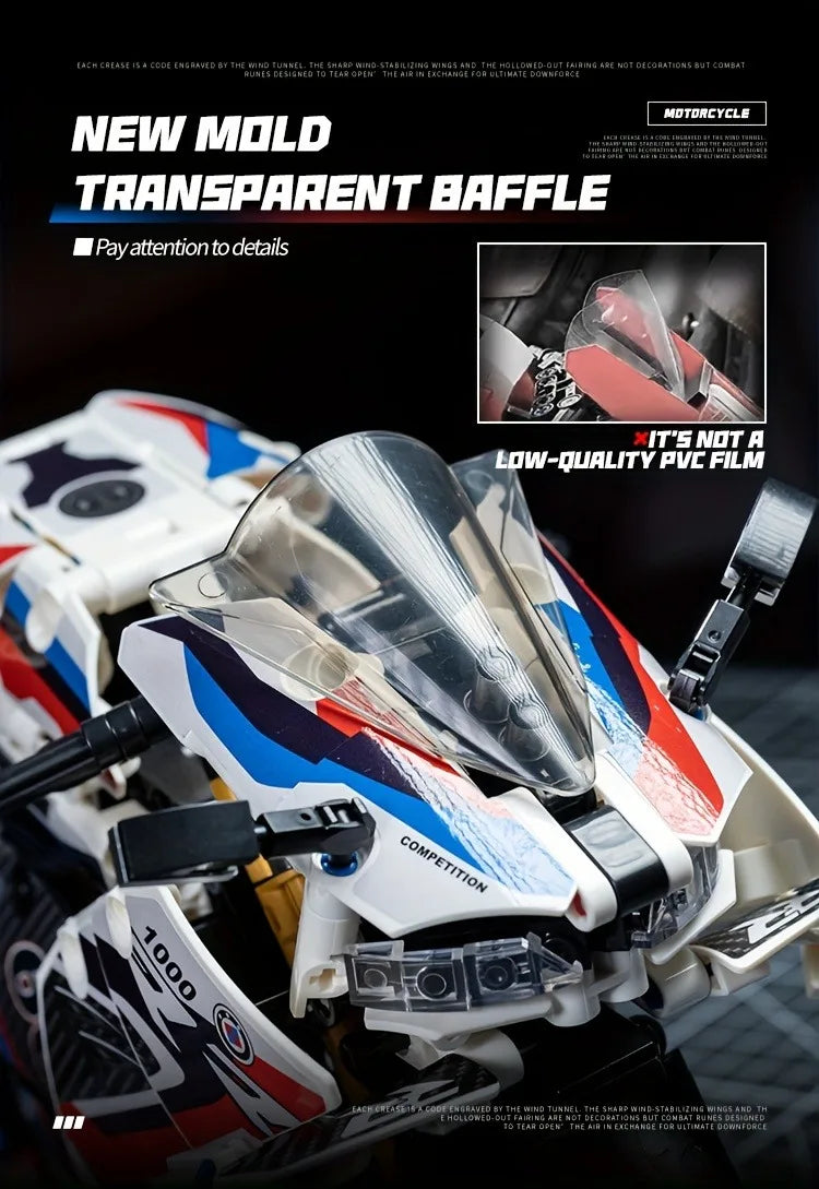 1:8 Motorcycle Building Blocks Set Super Motorbike Model Kit Technical Racing  Assembled Toys Gifts 