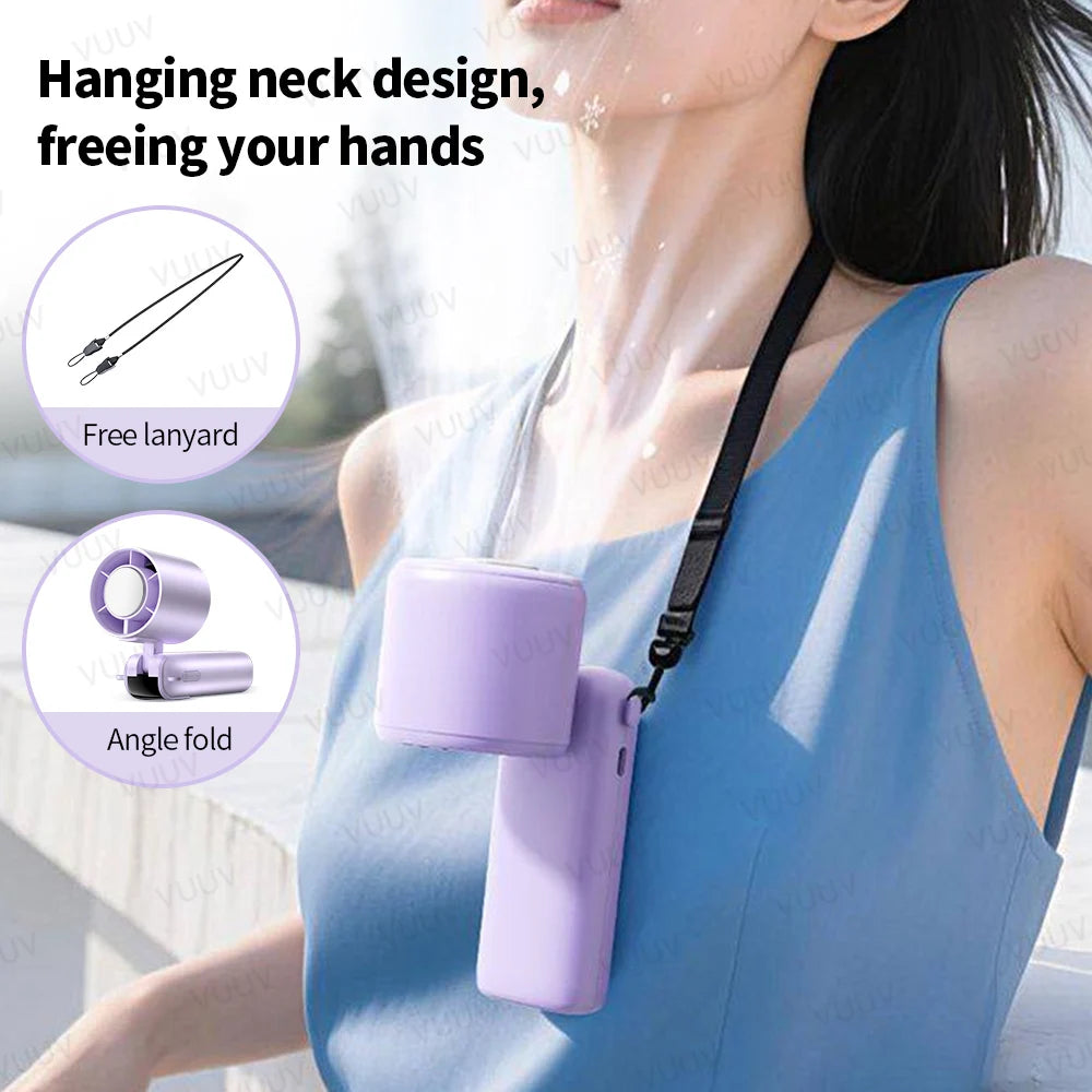 Ice Cooling Handheld Fan 199 Speeds Turbo Portable USB Desk Fan Foldable / Hangable for Outdoor Fast Chill Ice Compress