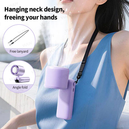Ice Cooling Handheld Fan 199 Speeds Turbo Portable USB Desk Fan Foldable / Hangable for Outdoor Fast Chill Ice Compress