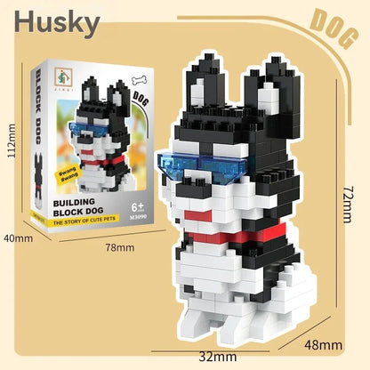 DIY Creative Micro Building Blocks Set  Dogs  Cartoon Character Models DIY Educational Toys For Children Birthday Gift