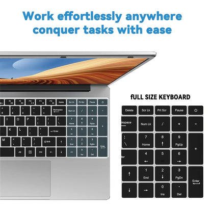 LENO 15.6" Laptop Large-screen 32GB RAM 2TB SSD Intel 6500Y Office Windows11 Notebook 5000mAh Gamer PC with Backlit Fingerprint