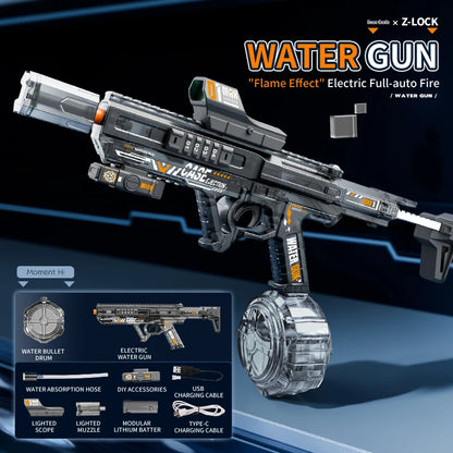 HUIQIBAO Children's electric water gun toy, high-speed water sprayer, suitable for outdoor play use