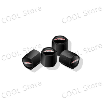 4Pcs Car Styling John Cooper Works Emblem Auto Wheel Tire Air Valve Caps Dust Cover For Mini Cooper S Logo R52 R53 R58 F55 F56