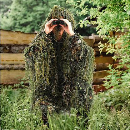 JOAXOR Ghillie Suit 3D Leafy Camo Hunting Suits, Woodland Gilly Suits Gillies Suits for Men, Leaf Camouflage Hunting Suits