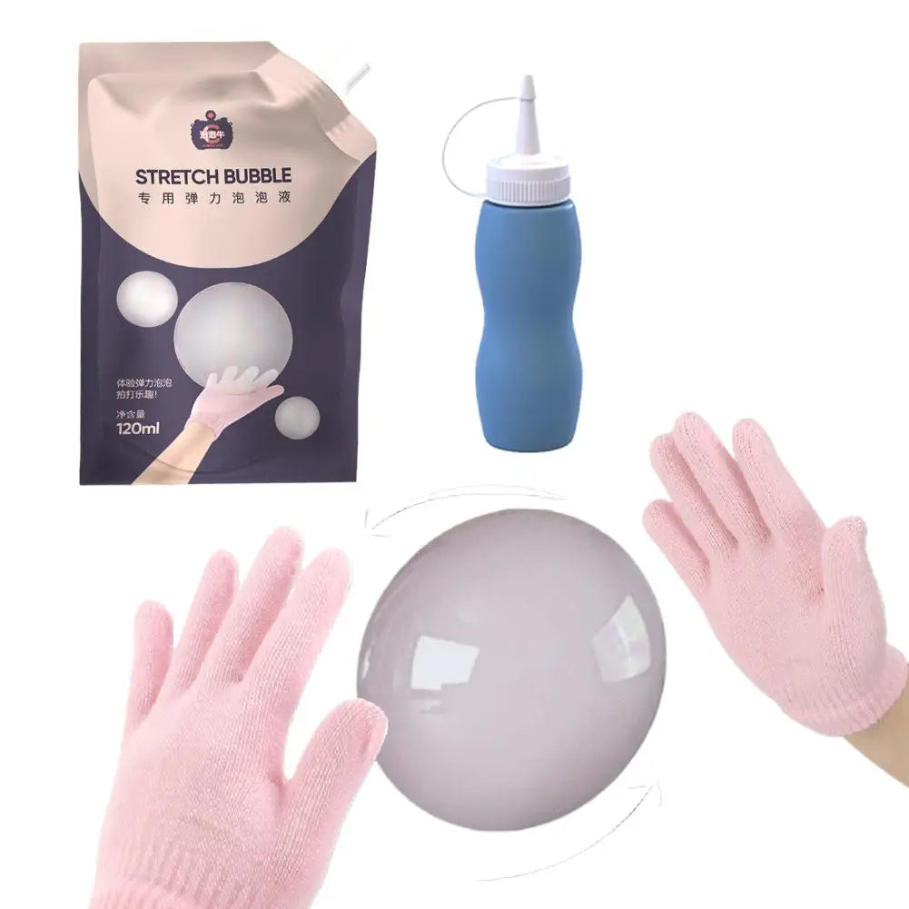 Smoke Bubble Stick Kit Rechargeable Mist Bubble Maker with Bubble Solution Gloves Charging Cable Smoky Bubble Liquid