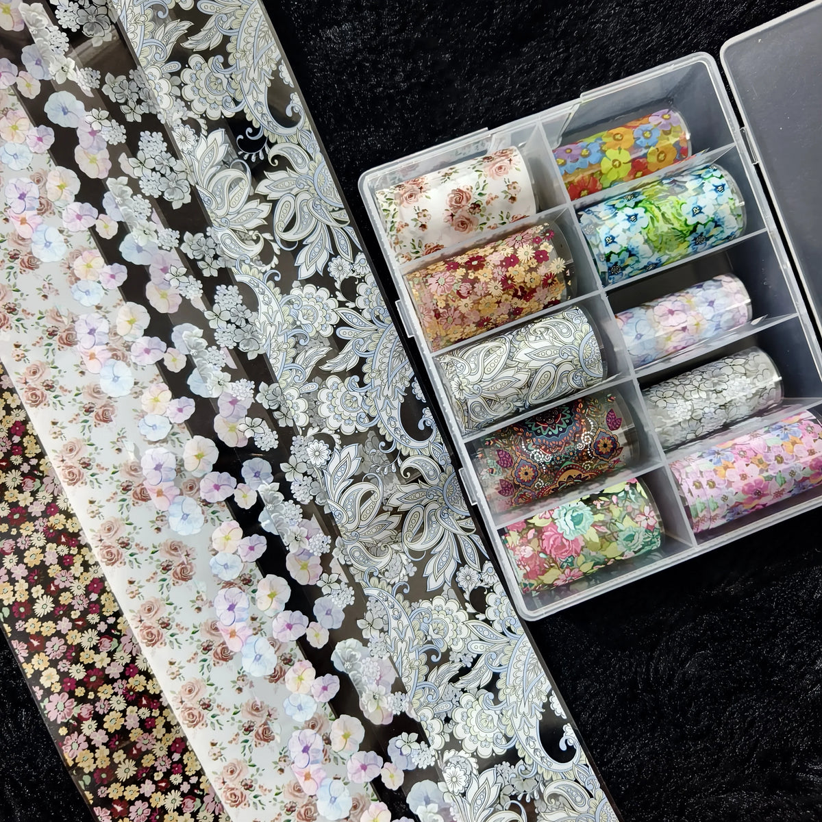 10Rolls Halloween  Flower Plaid Angel Marble  Bow Nail Foils Transfer Paper  Nail Art Stickers   Decal  Nails Decoration