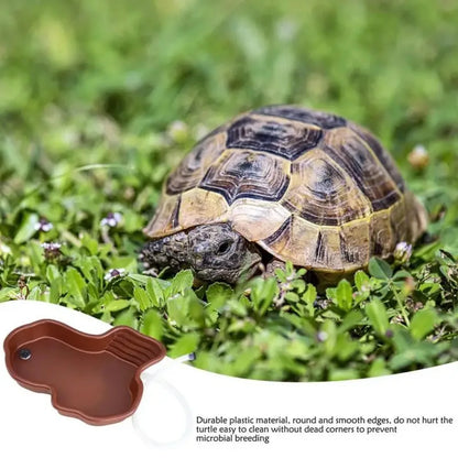 Reptile Bathing Pool Reptile Feeding Dish Water Bowl with Ramp Aquarium Ornament for Snake, Turtle, Bearded Dragon, Lizard Bath