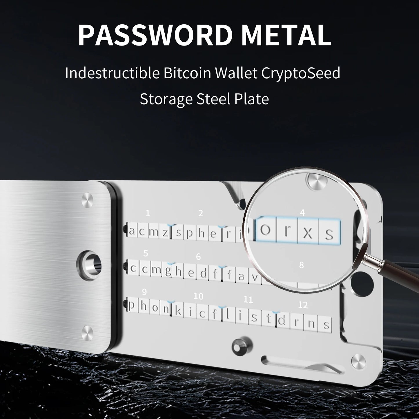 Mnemonic Seed Phrase Metal Backup – Stainless Steel Crypto Wallet Recovery Phrase Storage Kit, Cold Wallet Backup