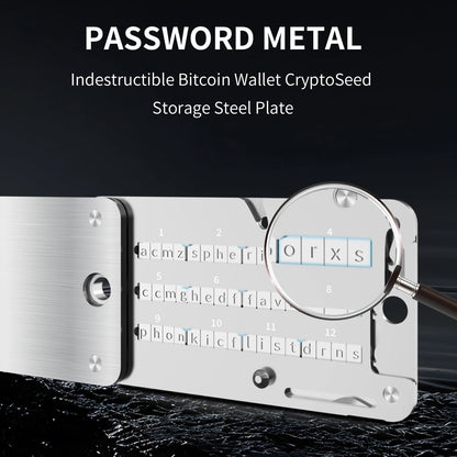 Mnemonic Seed Phrase Metal Backup – Stainless Steel Crypto Wallet Recovery Phrase Storage Kit, Cold Wallet Backup