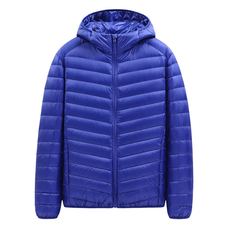 Men's Stand-Collar Hooded Lightweight Down Jacket for Winter - 90% Duck Down, Sporty, Warm & Versatile (Couple Style Available)