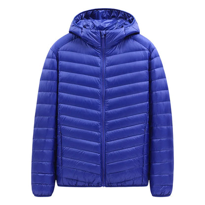 Men's Stand-Collar Hooded Lightweight Down Jacket for Winter - 90% Duck Down, Sporty, Warm & Versatile (Couple Style Available)