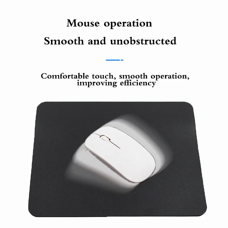 Simple Solid Color PU Leather Mouse Mat Anti Slip Waterproof Mouse Pad School Family Supplies Desk Set For Laptops PC Computer