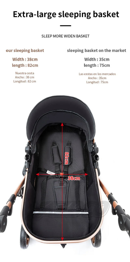 Baby stroller 3 in1,four wheel stroller,2 in 1 baby car,Lightweight strollers,Mutifunction Strollers,baby carriage,Poussette