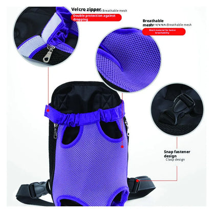 Breathable Pet Dog Cat Chest Carrier Backpack Hands-free Outdoor Travel Bag for Small Pets