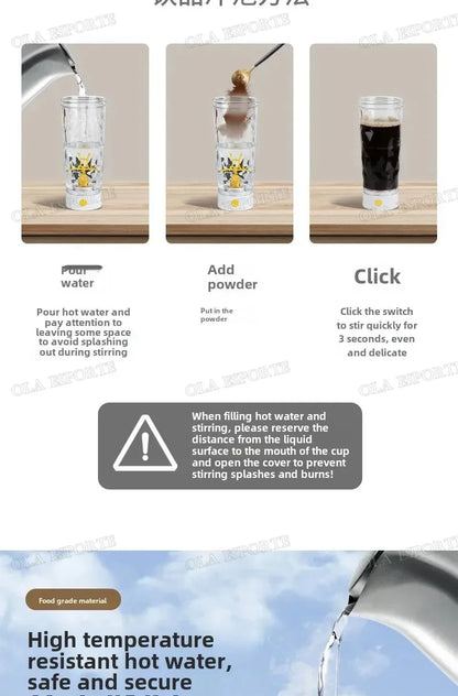New Detachable Electric Mixing Cup Electric Protein Powder Shaker Cup USB Rechargeable Reusable Suitable For Lndoor/Outdoor Use