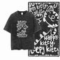 COOLMIND DB Cat Printed Cotton Acid Washed Exclusive Graphic Unisex T Shirt Cool Streetwear Men Tshirts Big Size Tee for Men