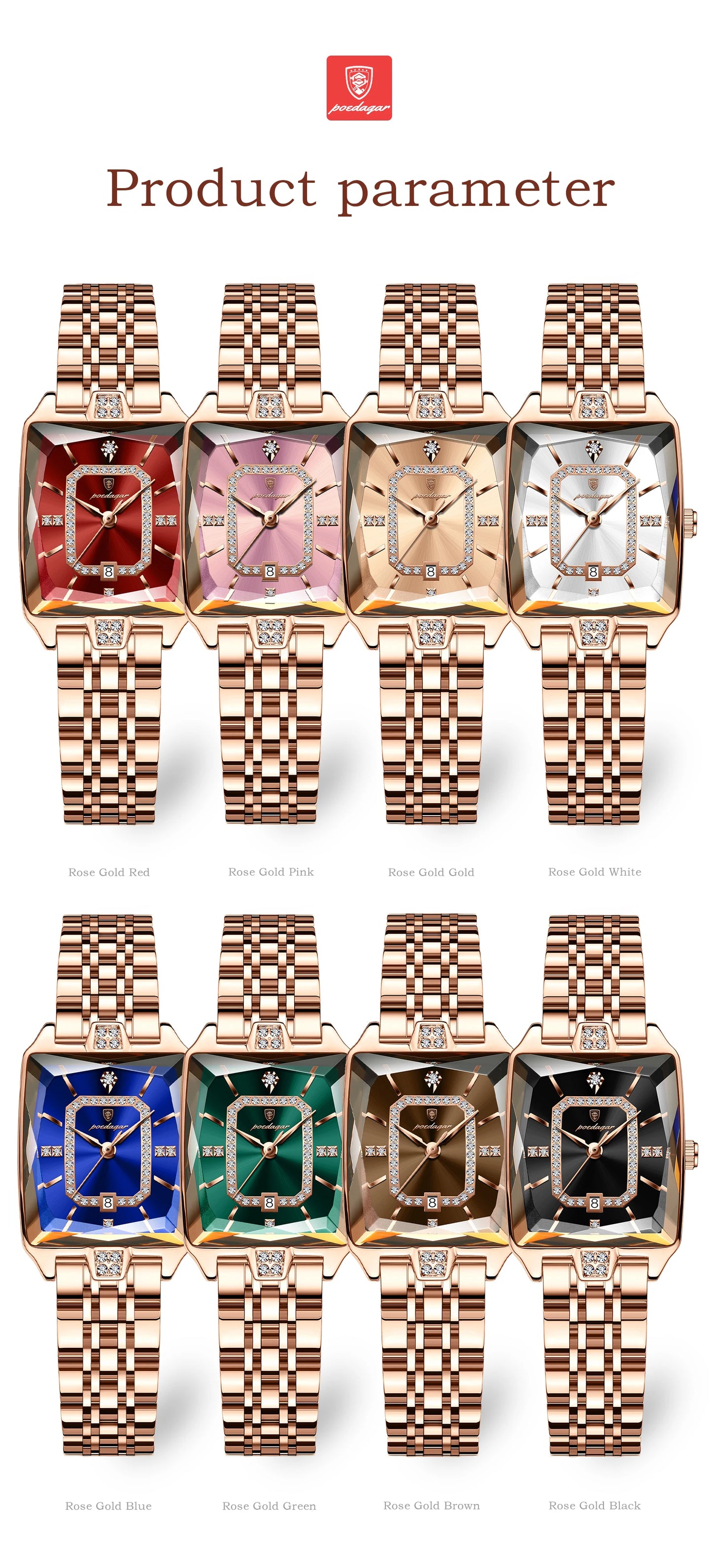POEDAGAR Luxury Woman Watch Waterproof Date High Quality Casual Ladies Wristwatch Stainless Steel Quartz Elegant Women's Watches