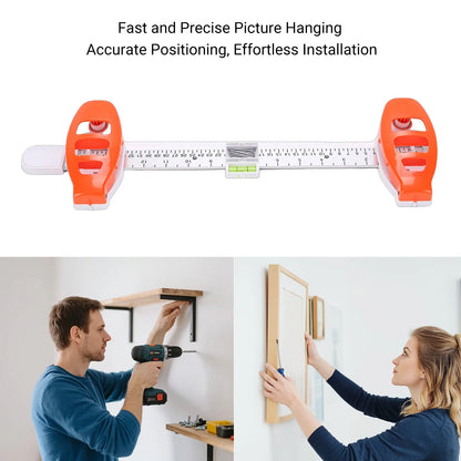 New Picture Hanging Level Ruler, Multifunctional Frame Positioning Balance Tool, Hole Marking & Measuring Decor Helper