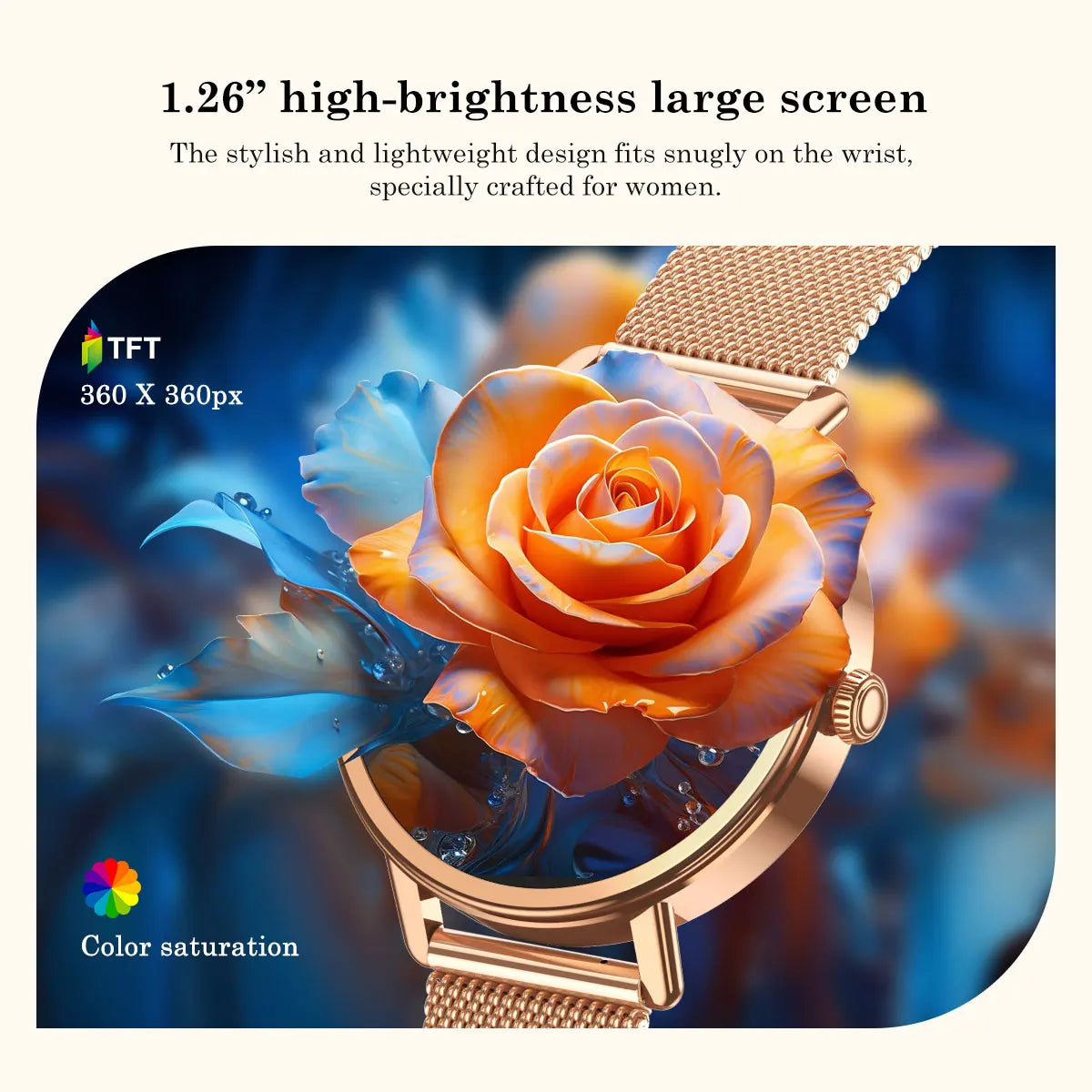 Blackview X30 Smartwatch, 1.26" TFT screen,320mAh,Bluetooth Phone Calling,Sleep Monitoring,Sport watch,Women's Watches,Fashion