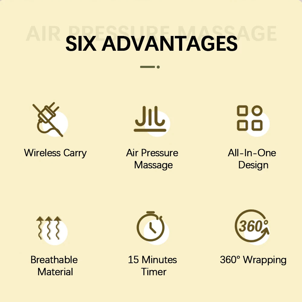 Eletric 360° Air Pressure Calf Massager Wireless Leg Massage 3 Mode Airbag Compresstion Relax Foot Calf Muscle Relieve Fatigue