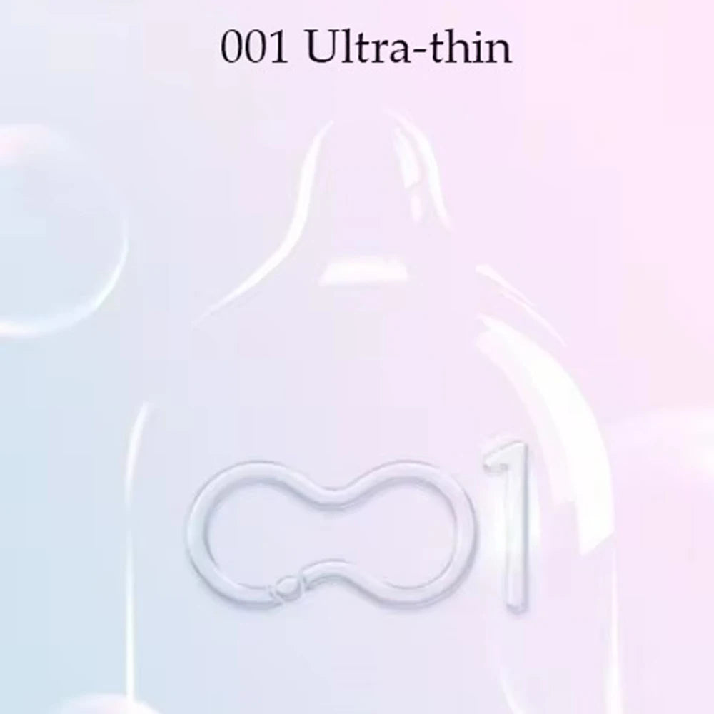 3 PCS 0.01 MM Polyurethane Non-latex Surface Smooth Condom Ultra-thin Condom Male Contraceptive Condom Cock Sleeve